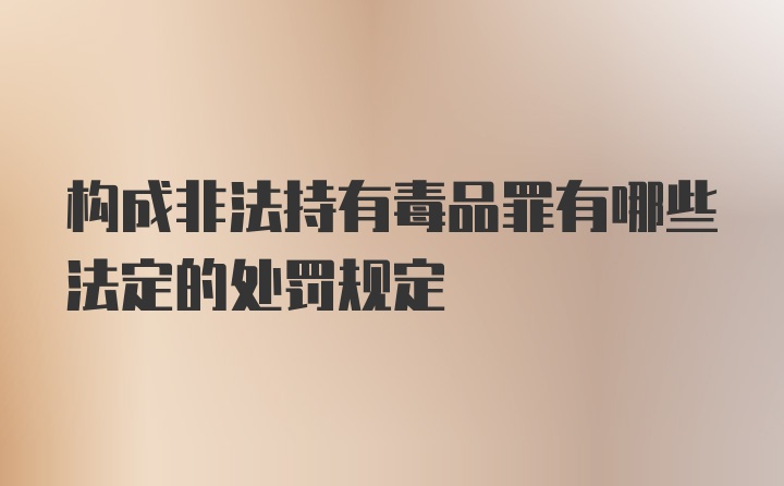 构成非法持有毒品罪有哪些法定的处罚规定