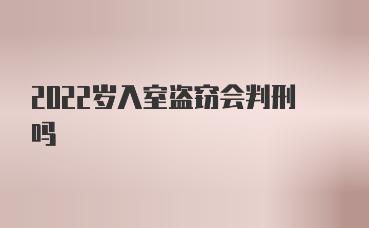 2022岁入室盗窃会判刑吗