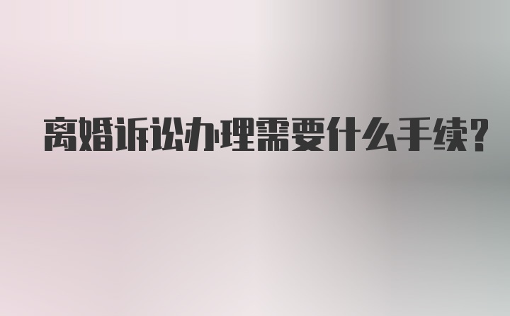 离婚诉讼办理需要什么手续？