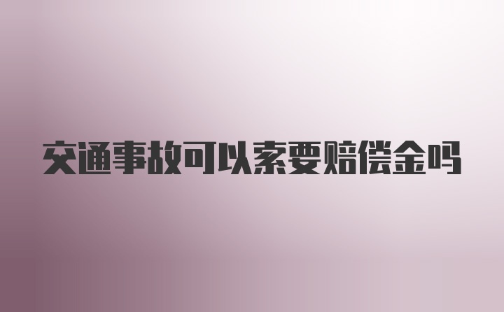 交通事故可以索要赔偿金吗