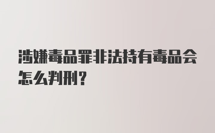 涉嫌毒品罪非法持有毒品会怎么判刑？