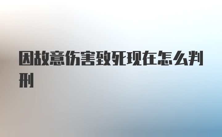 因故意伤害致死现在怎么判刑