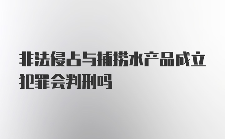 非法侵占与捕捞水产品成立犯罪会判刑吗