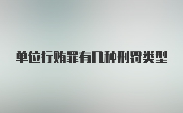 单位行贿罪有几种刑罚类型