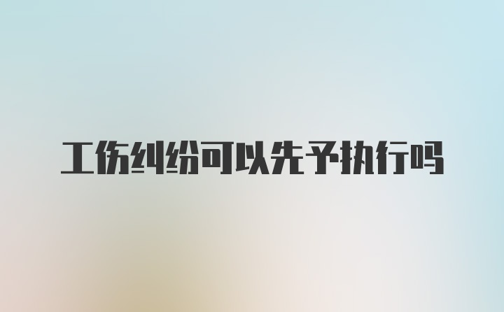 工伤纠纷可以先予执行吗