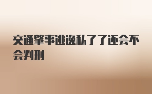 交通肇事逃逸私了了还会不会判刑