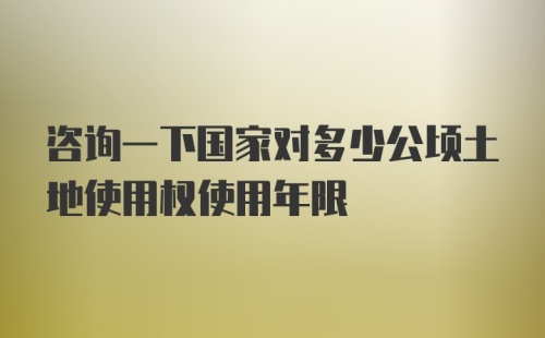 咨询一下国家对多少公顷土地使用权使用年限