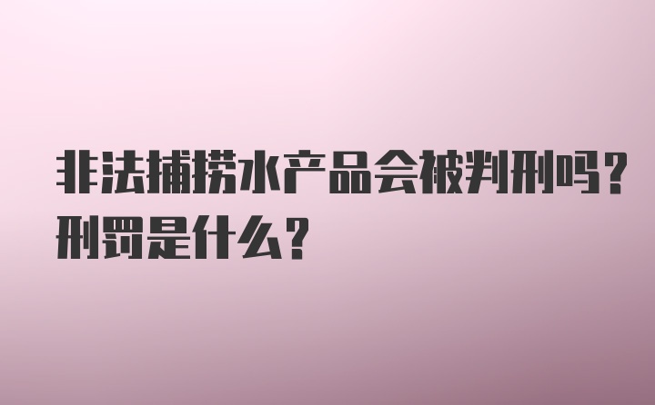 非法捕捞水产品会被判刑吗？刑罚是什么？