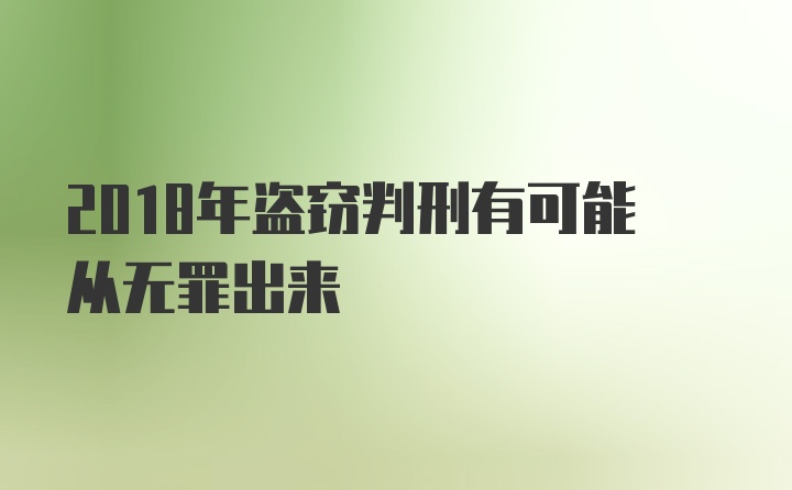 2018年盗窃判刑有可能从无罪出来