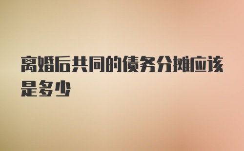 离婚后共同的债务分摊应该是多少