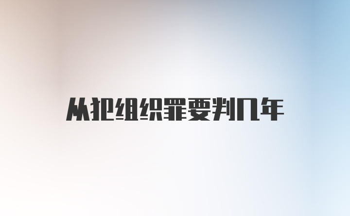 从犯组织罪要判几年