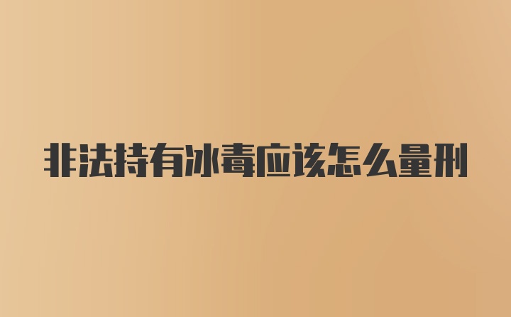 非法持有冰毒应该怎么量刑