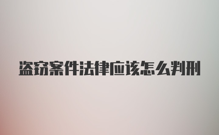 盗窃案件法律应该怎么判刑