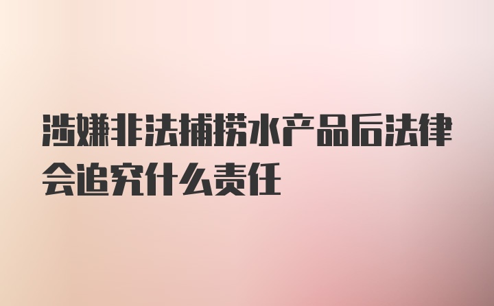 涉嫌非法捕捞水产品后法律会追究什么责任