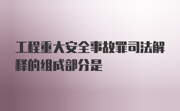 工程重大安全事故罪司法解释的组成部分是