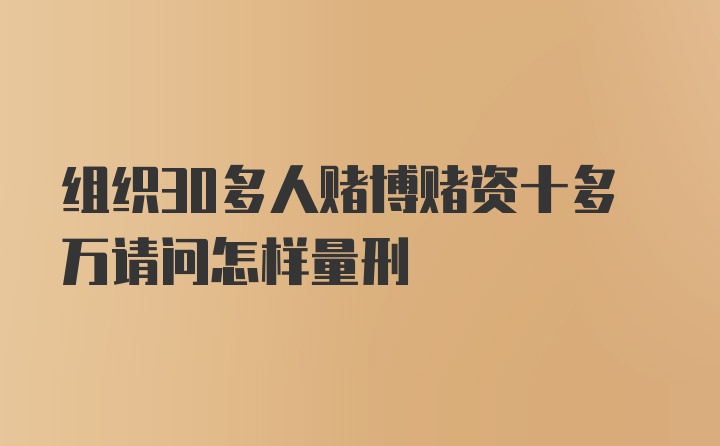 组织30多人赌博赌资十多万请问怎样量刑