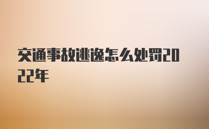 交通事故逃逸怎么处罚2022年