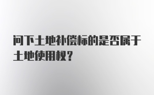 问下土地补偿标的是否属于土地使用权?