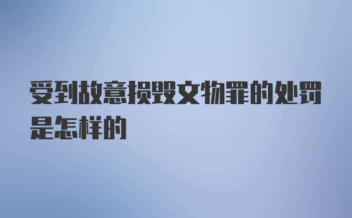 受到故意损毁文物罪的处罚是怎样的