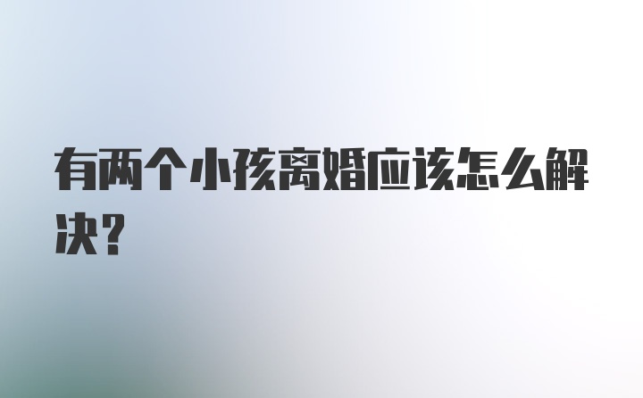 有两个小孩离婚应该怎么解决？