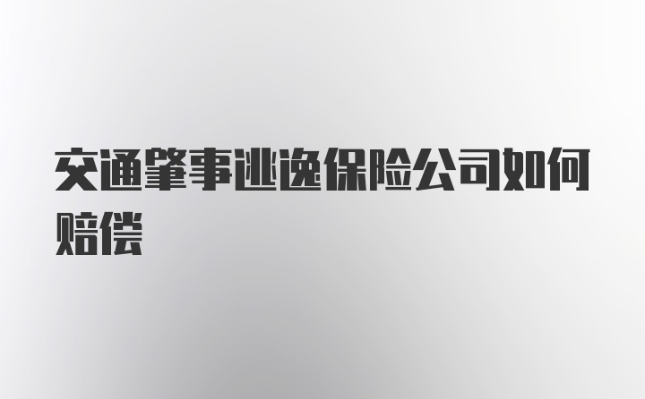 交通肇事逃逸保险公司如何赔偿