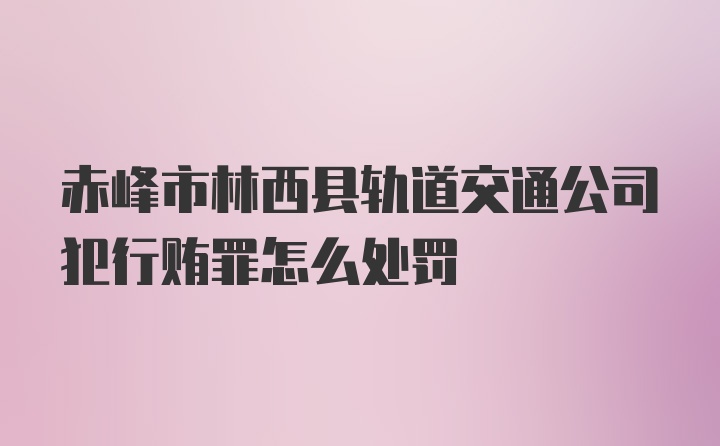 赤峰市林西县轨道交通公司犯行贿罪怎么处罚