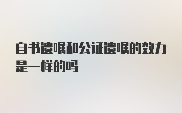 自书遗嘱和公证遗嘱的效力是一样的吗