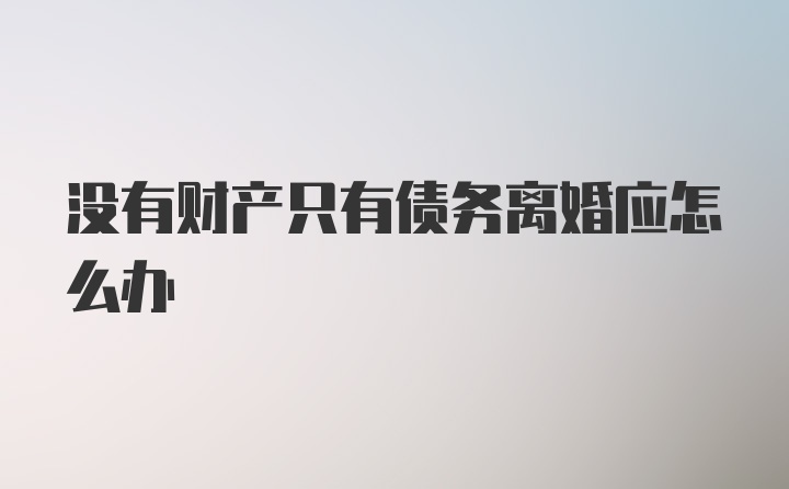 没有财产只有债务离婚应怎么办