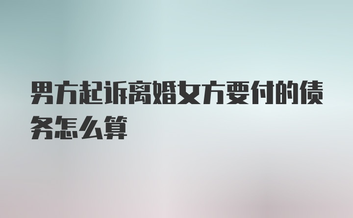 男方起诉离婚女方要付的债务怎么算