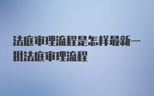 法庭审理流程是怎样最新一批法庭审理流程