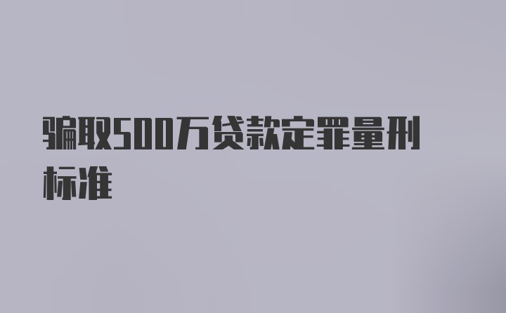 骗取500万贷款定罪量刑标准