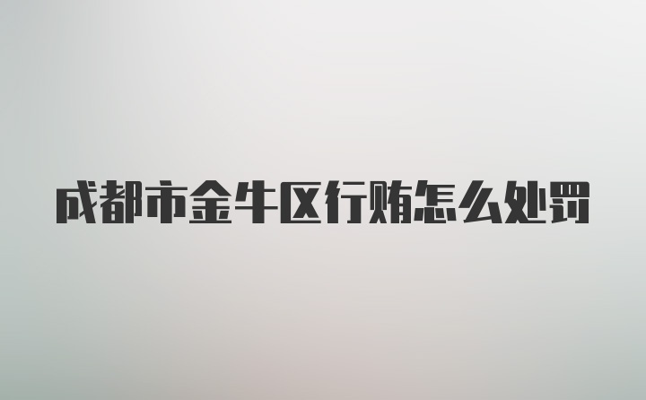 成都市金牛区行贿怎么处罚