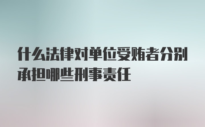 什么法律对单位受贿者分别承担哪些刑事责任