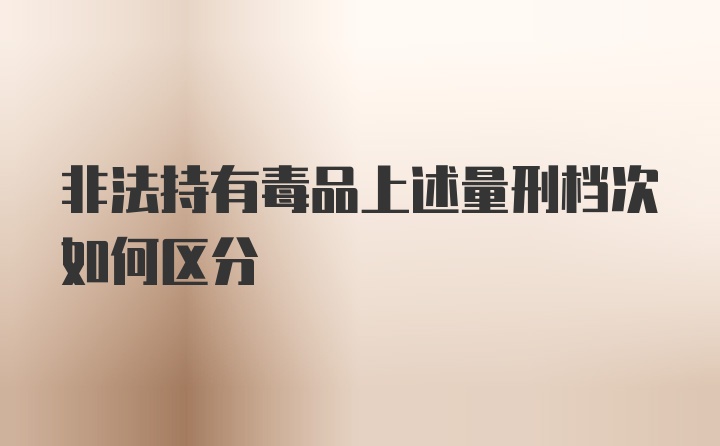 非法持有毒品上述量刑档次如何区分