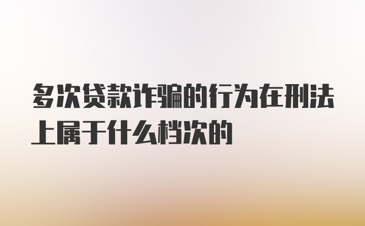 多次贷款诈骗的行为在刑法上属于什么档次的