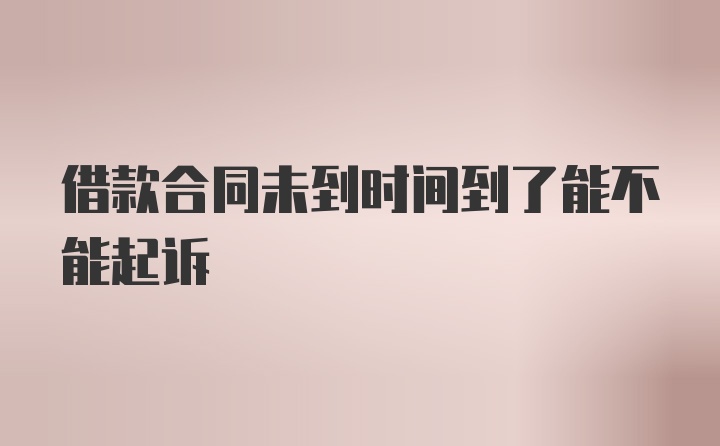 借款合同未到时间到了能不能起诉