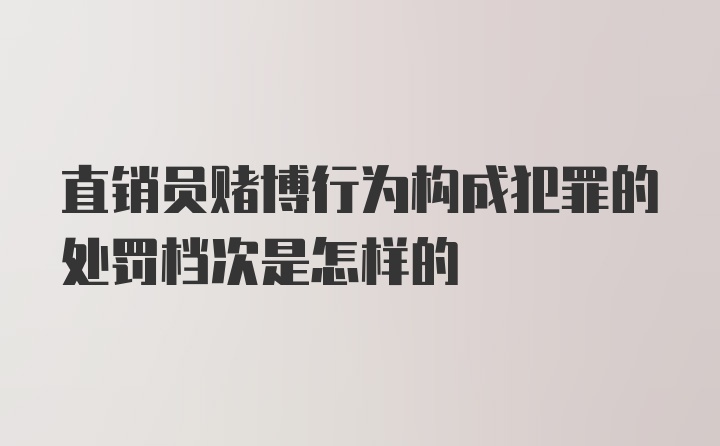 直销员赌博行为构成犯罪的处罚档次是怎样的