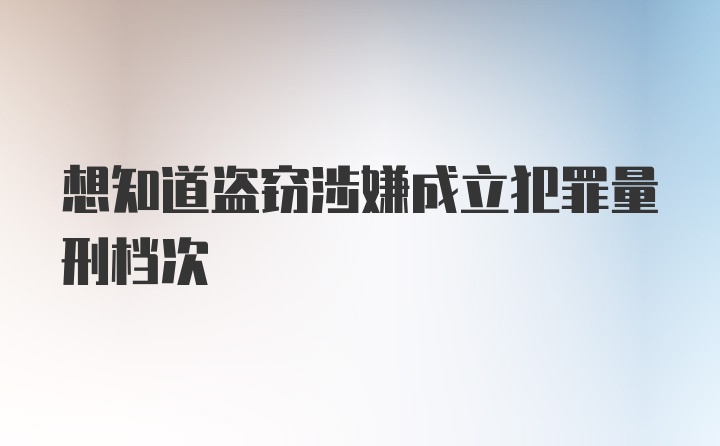 想知道盗窃涉嫌成立犯罪量刑档次