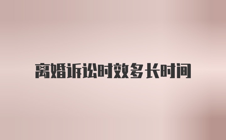 离婚诉讼时效多长时间