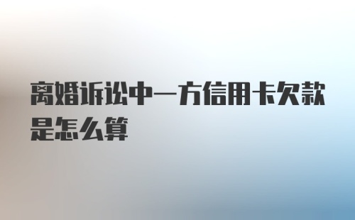 离婚诉讼中一方信用卡欠款是怎么算