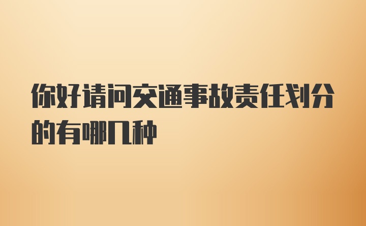 你好请问交通事故责任划分的有哪几种