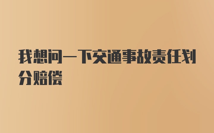 我想问一下交通事故责任划分赔偿