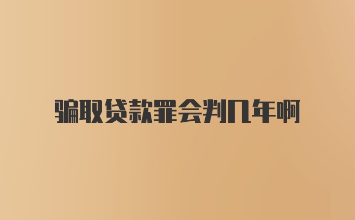 骗取贷款罪会判几年啊