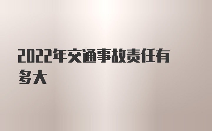 2022年交通事故责任有多大