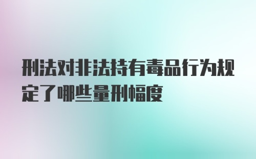 刑法对非法持有毒品行为规定了哪些量刑幅度