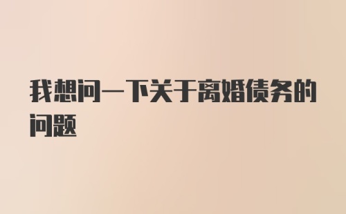 我想问一下关于离婚债务的问题