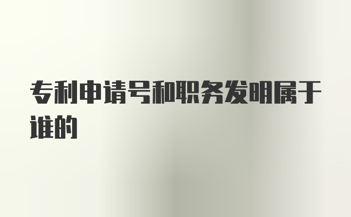 专利申请号和职务发明属于谁的