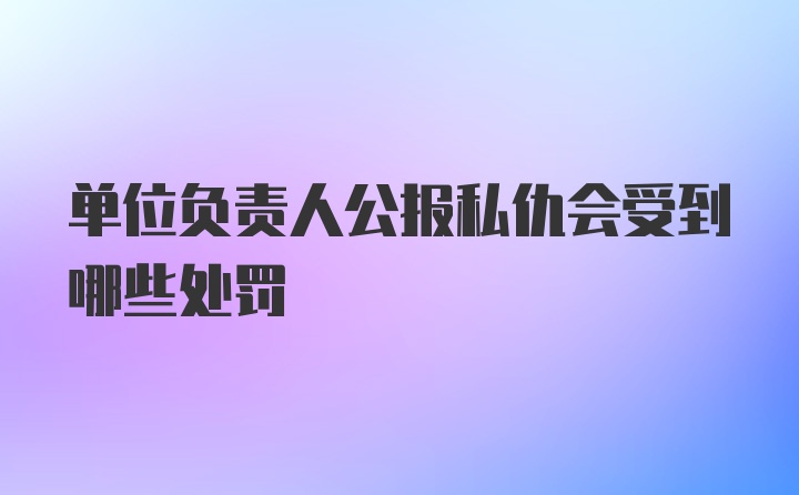 单位负责人公报私仇会受到哪些处罚