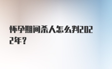 怀孕期间杀人怎么判2022年？