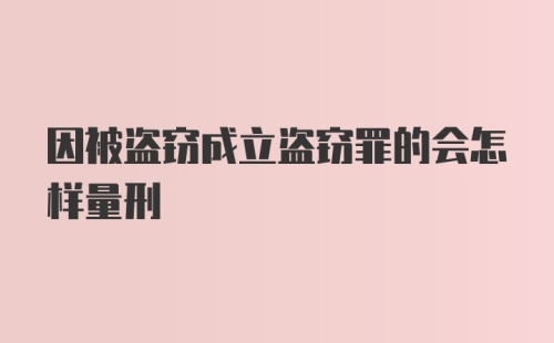 因被盗窃成立盗窃罪的会怎样量刑